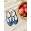 Leather Girl T-Bar Shoes, Cobalt - T-Straps - 5