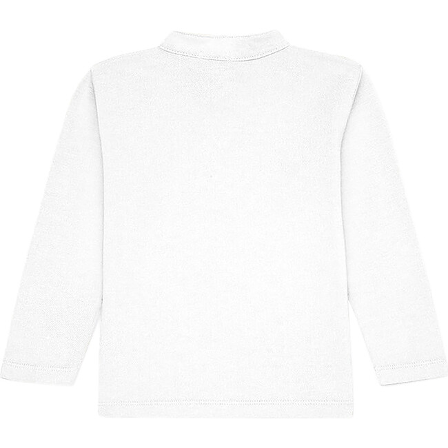 Alcomo Long Sleeve Boy Polo Shirt, White - Polo Shirts - 2