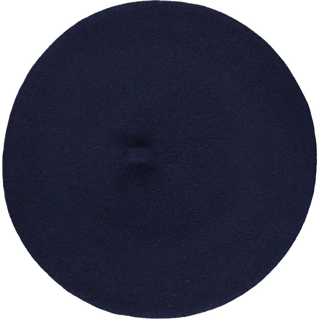 Kids Wool Beret, Navy - Hats - 2