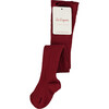 Ribbed Kids Tights, Burgundy - Pants - 2