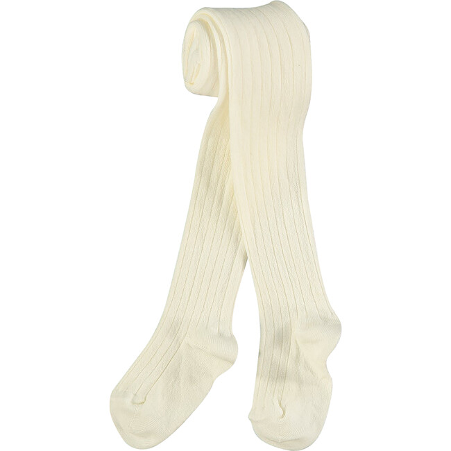 Ribbed Kids Tights, Off White