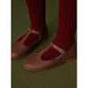 Ribbed Kids Tights, Burgundy - Pants - 3