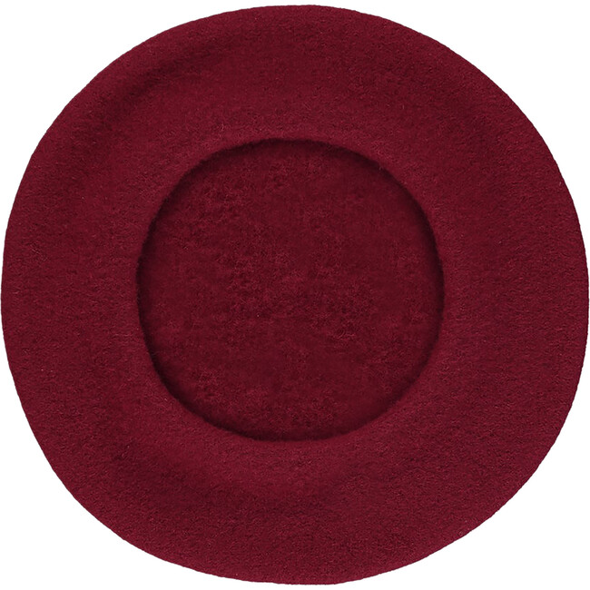 Kids Wool Beret, Burgundy - Hats - 3