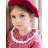Kids Wool Beret, Burgundy - Hats - 4