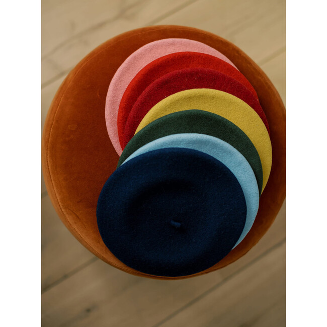 Kids Wool Beret, Navy - Hats - 5