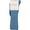 Ribbed Knee High Kids Socks, Dusty Blue - Socks - 2
