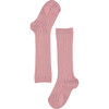 Ribbed Knee High Girl Socks, Dusty Pink - Socks - 3