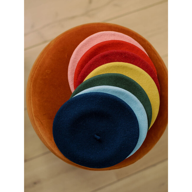 Kids Wool Beret, Burgundy - Hats - 5