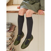 Ribbed Knee High Kids Socks, Dark Grey Melange - Socks - 4