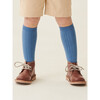 Ribbed Knee High Kids Socks, Dusty Blue - Socks - 4