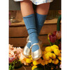 Ribbed Knee High Kids Socks, Dusty Blue - Socks - 5