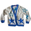 Knit Star Long Sleeve Cardigan, Blue - Cardigans - 1 - thumbnail