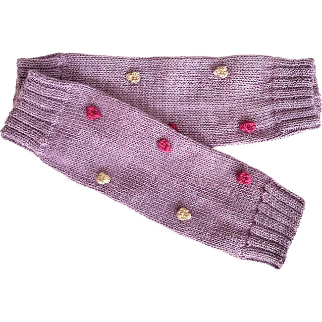 Knit Leg Warmers, Purple Dot