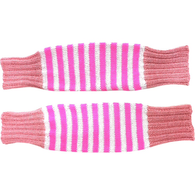 Knit Leg Warmers, Pink Stripe