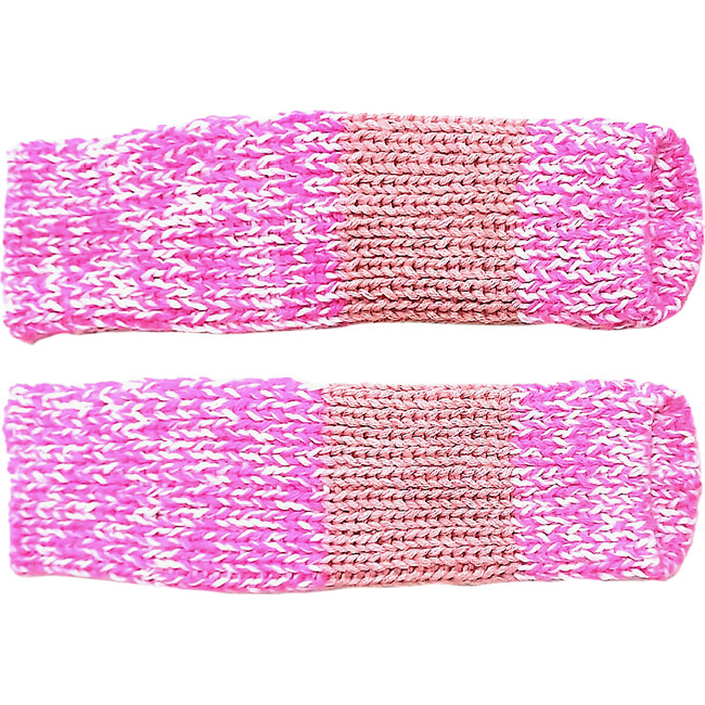 Knit Leg Warmers, Nuevo Speckled Pink Block