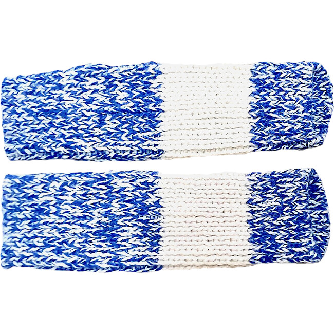 Knit Leg Warmers, Nuevo Speckled Blue Block