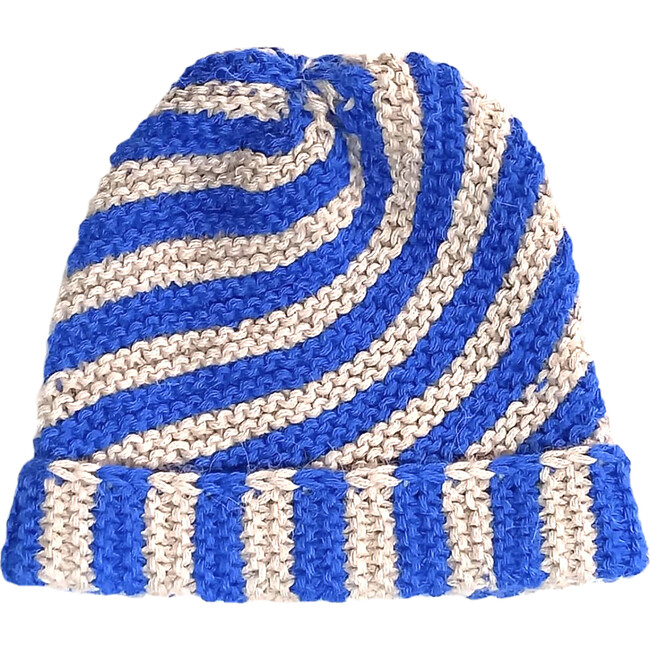 Classic Knit Twister Swirl Hat, Blue
