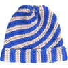 Classic Knit Twister Swirl Hat, Blue - Hats - 1 - thumbnail