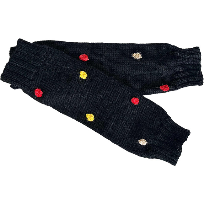 Knit Leg Warmers, Noir Dot