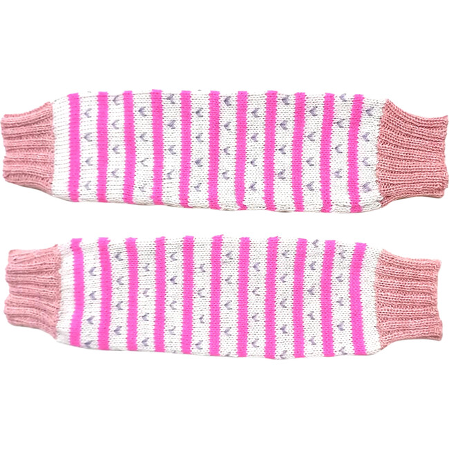 Knit Leg Warmers, Flight Stripe Pink