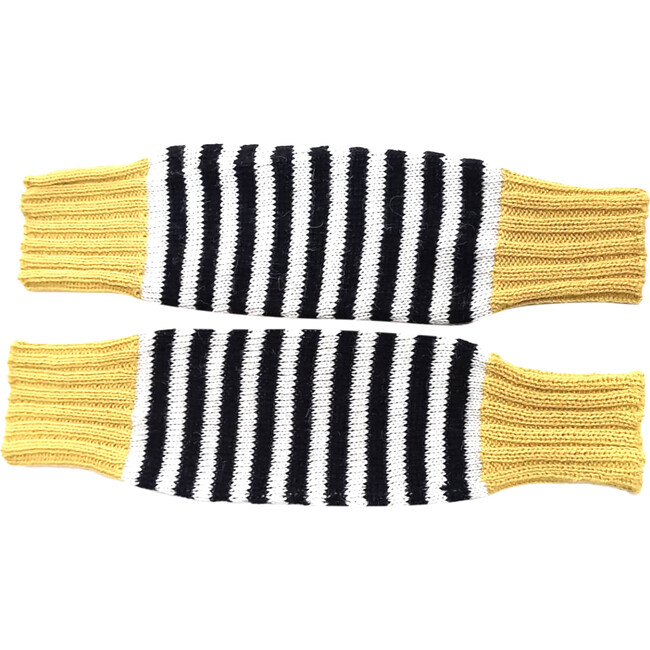 Knit Leg Warmers, Noir Stripe