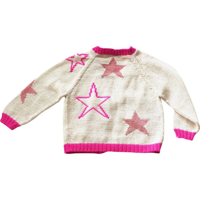 Knit Star Long Sleeve Cardigan, Pink - Cardigans - 2