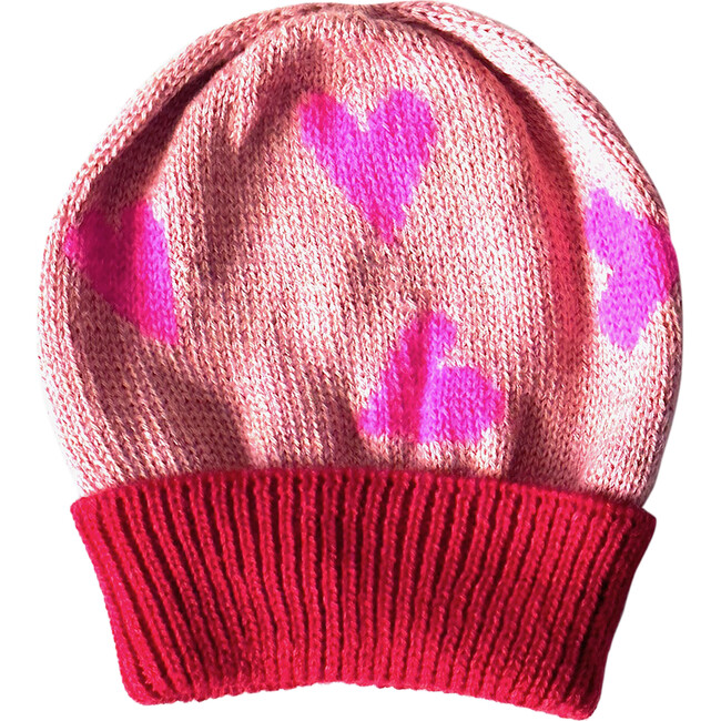 Classic Knit New Heart Hat, Pink