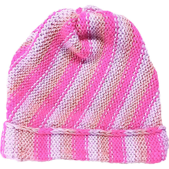 Classic Knit Twister Swirl Hat, Pink
