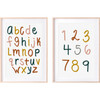 Retro Girls Alphabet & Numbers Art Prints, Set of 2 - Wall Décor - 1 - thumbnail