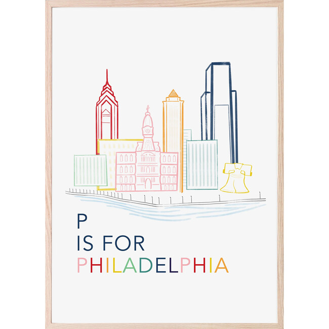 P is for Philadelphia Art Print, Rainbow