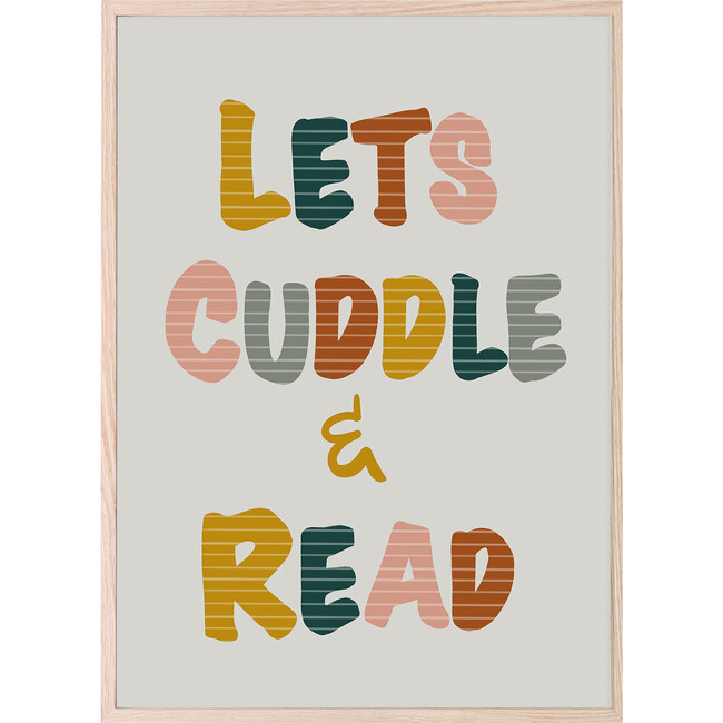 Lets Cuddle and Read Art Print, Retro