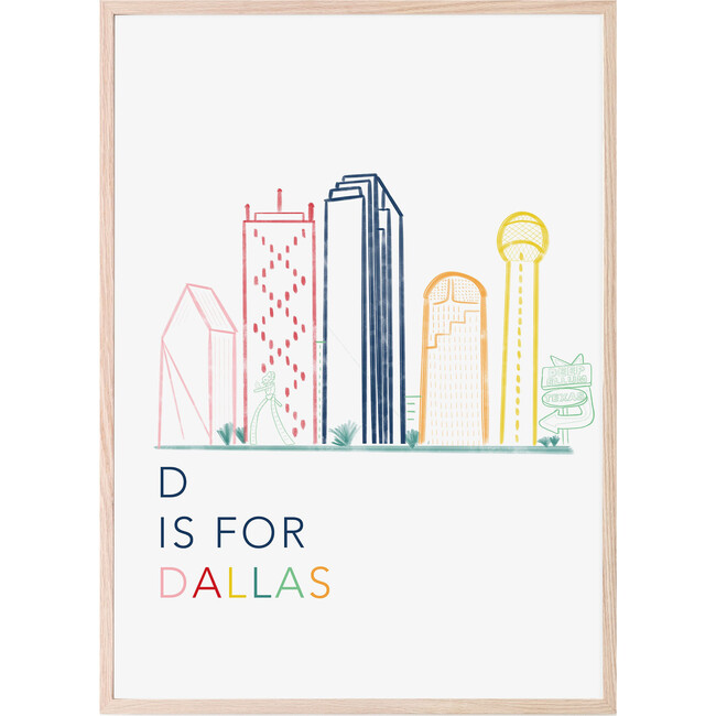 D is for Dallas Art Print, Rainbow