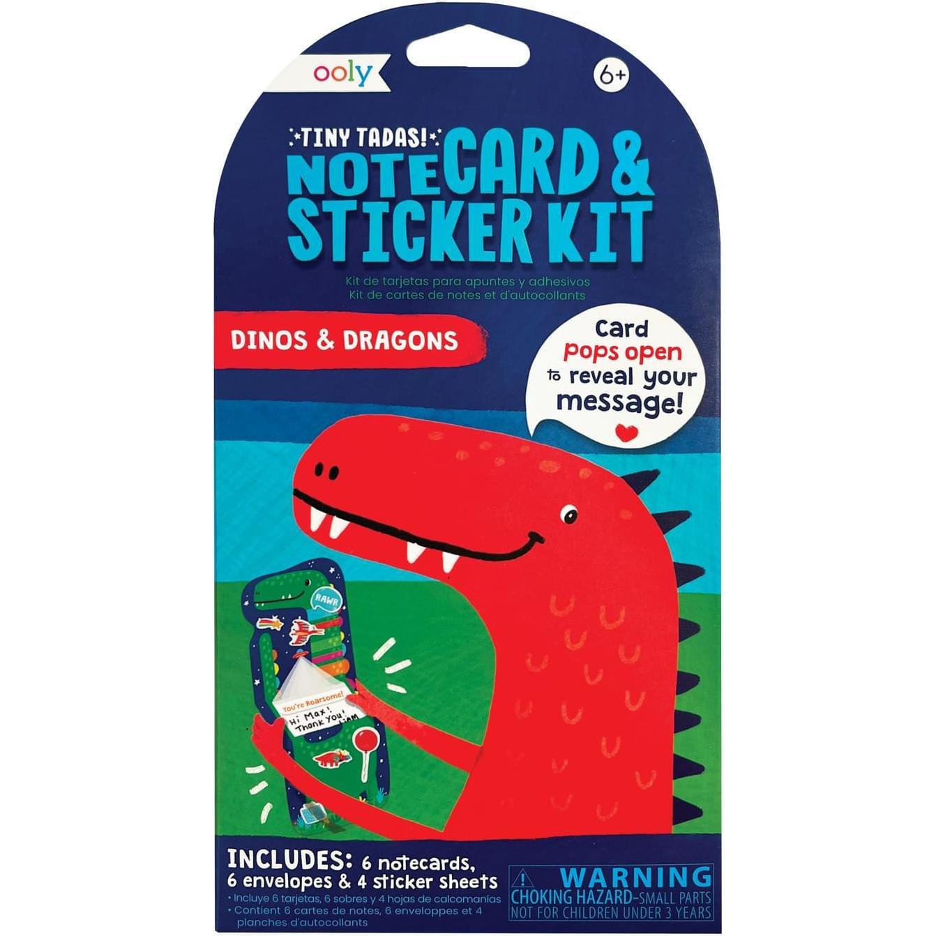 Tiny Tada! Note Cards Set Dino & Dragons - Stickers - 1