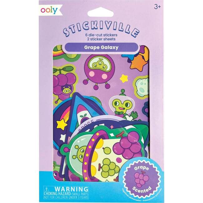 Stickiville Stickers: Galaxy Grapes - Scented (2 Sheets & 6 Die-Cut)
(Paper)