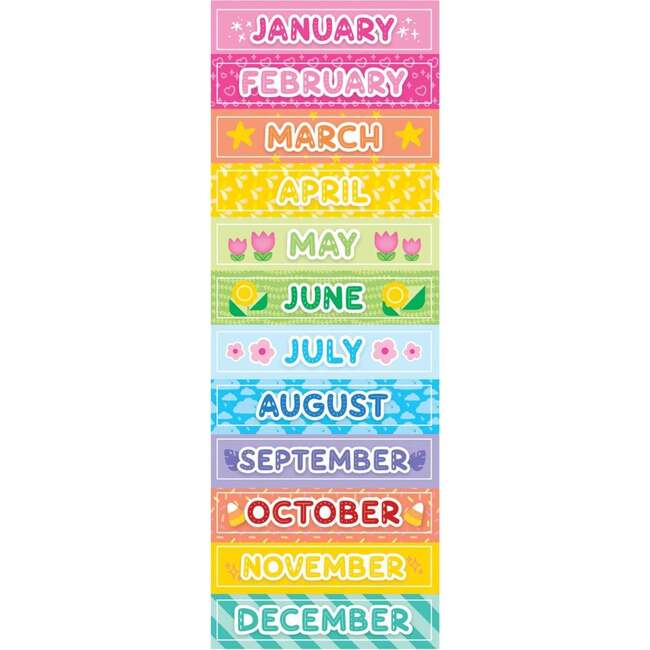 Stickiville Stickers: Months Of The Year - Skinny (2 Sheets)
(Holographic Glitter) - Stickers - 2