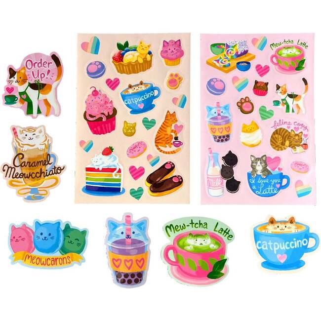 Stickiville Stickers: Cat Cafe - Scented (2 Sheets & 6 Die-Cut)
(Paper) - Stickers - 2