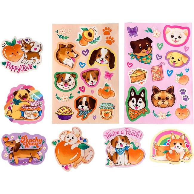 Stickiville Stickers: Puppies & Peaches - Scented (2 Sheets & 6 Die-Cut)
(Paper) - Stickers - 2