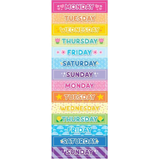 Stickiville Stickers: Days Of The Week - Skinny (2 Sheets)
(Holographic Glitter) - Stickers - 2