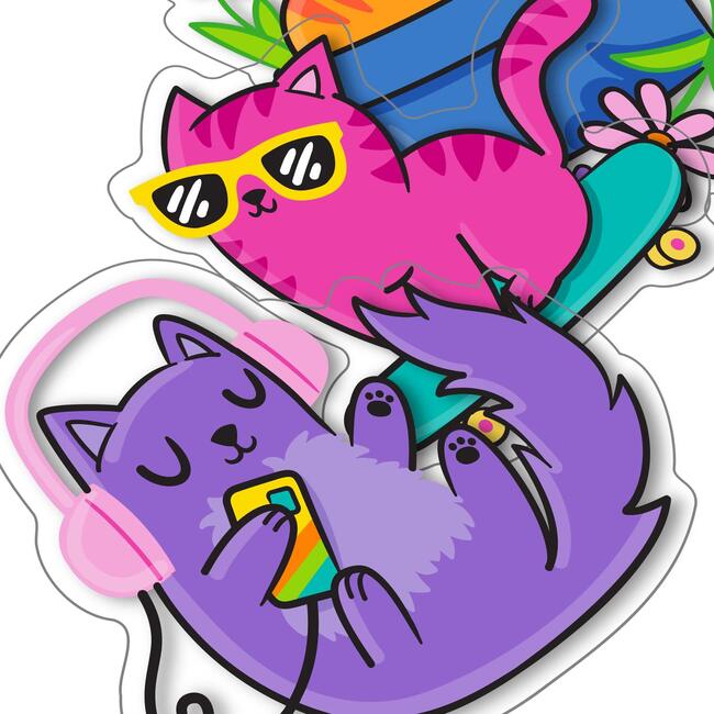 Stickiville Stickers: Silly Kitties - Vinyl (4 Die-Cut)
(Vinyl) - Stickers - 3