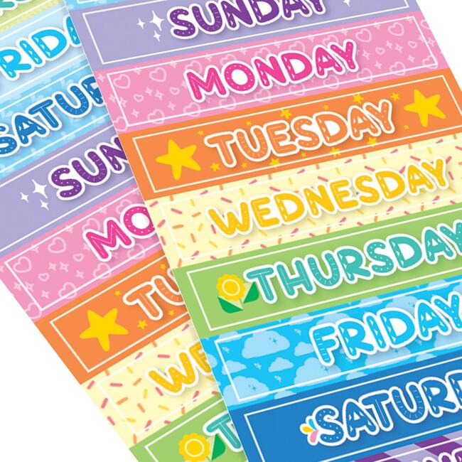 Stickiville Stickers: Days Of The Week - Skinny (2 Sheets)
(Holographic Glitter) - Stickers - 3