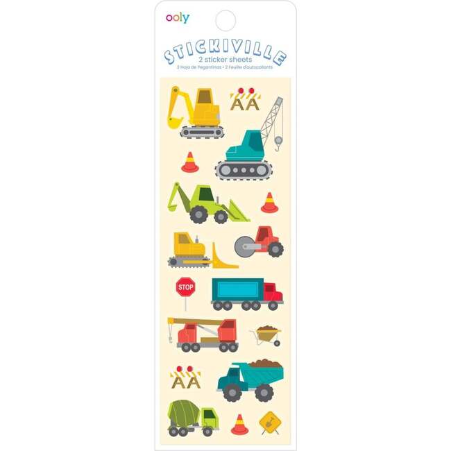 Sticikiville Stickers: Construction Vehicles - Skinny (2 Sheets)
(Paper)