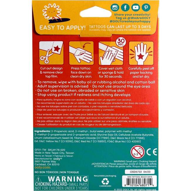 Mini Temporary Tattoos - Beach Days - Activities - 2
