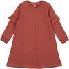 Ruffle Sweatshirt Dress, Cherry - Dresses - 1 - thumbnail