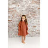 Ruffle Sweatshirt Dress, Cherry - Dresses - 3