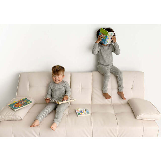Striped Set, Grey - Onesies - 4