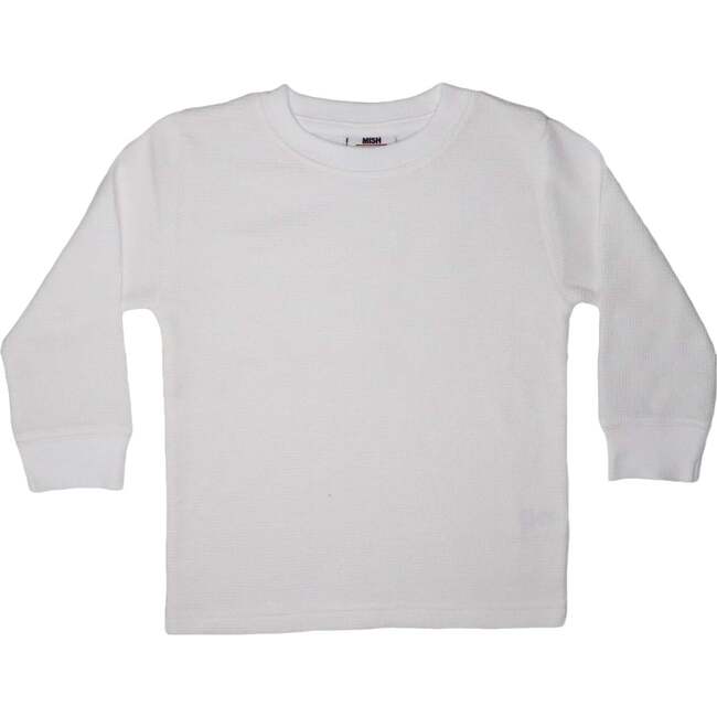 Long Sleeve Solid Thermal Shirt - White