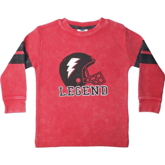 Long Sleeve Thermal Enzyme Shirt Legend, Red with Black Stripes