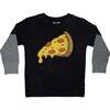 Long Sleeve Enzyme Thermal 2Fer Cheese, Black with Heather Sleeves - T-Shirts - 1 - thumbnail