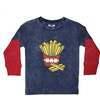 Long Sleeve Enzyme 2Fer Shirt Fryday, Navy with Red Sleeves - T-Shirts - 1 - thumbnail