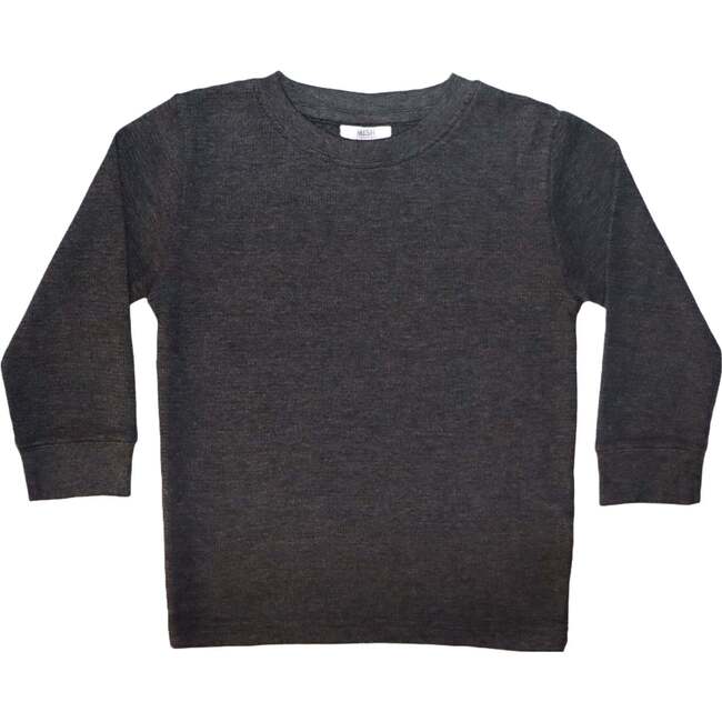 Long Sleeve Distressed Solid Thermal Shirt - Distressed Black